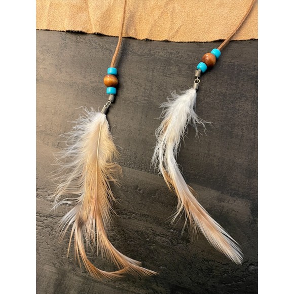 Vixen Vtg 90's Southwest Native American Faux Suede Feather Sleeveless Top Sz M - Picture 10 of 11